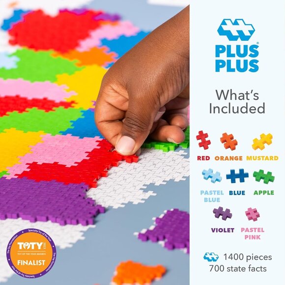 Brand New PLUS PLUS - Puzzle by Number - 1,400 Piece Map of The United States - Picture 4 of 4